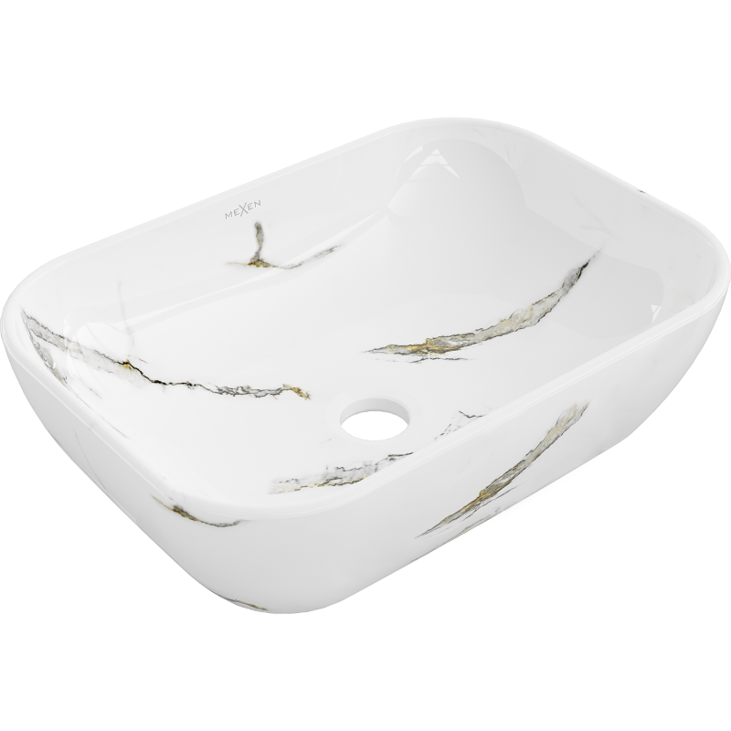 Mexen Rita countertop washbasin 45 x 32 cm, white stone - 21084581