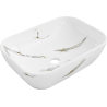 Mexen Rita countertop washbasin 45 x 32 cm, white stone - 21084581