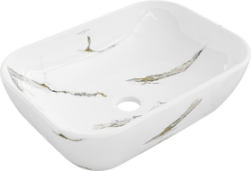 Mexen Rita countertop washbasin 45 x 32 cm, white stone - 21084581
