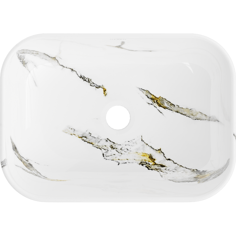 Mexen Rita countertop sink 45 x 32 cm, white stone - 21084581