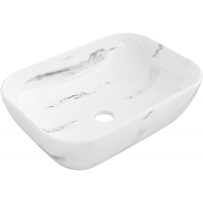 Mexen Rita countertop basin 45 x 32 cm, white stone - 21084582