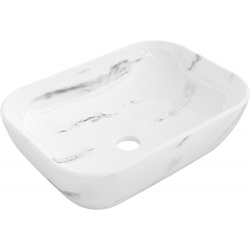 Mexen Rita countertop washbasin 45 x 32 cm, white stone - 21084582