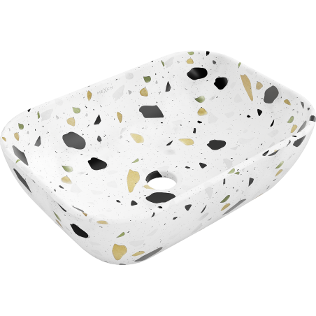 Mexen Rita countertop washbasin 45 x 32 cm, white terrazzo stone - 21084587