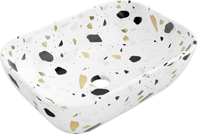 Mexen Rita countertop washbasin 45 x 32 cm, white terrazzo stone - 21084587