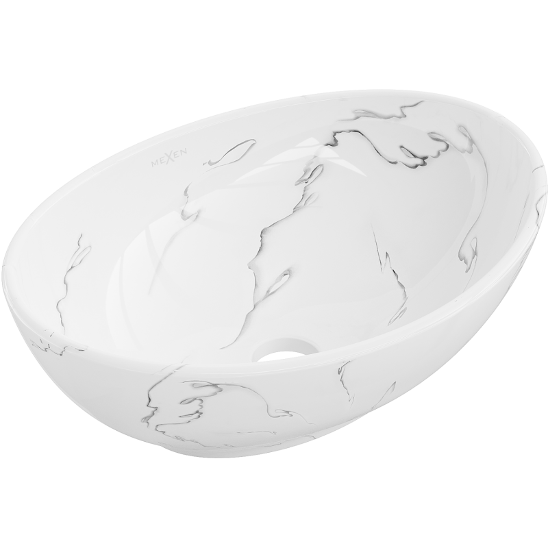 Mexen Elza countertop sink 40 x 33 cm, white stone - 21014081