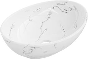 Mexen Elza countertop sink 40 x 33 cm, white stone - 21014081