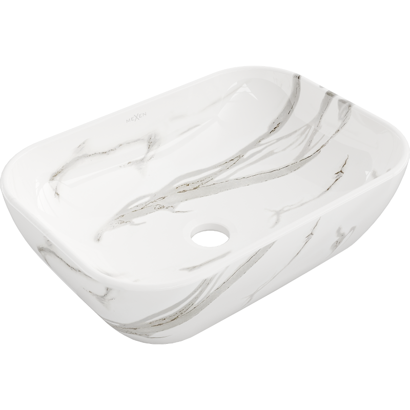 Mexen Rita countertop washbasin 45 x 32 cm, white stone - 21084584