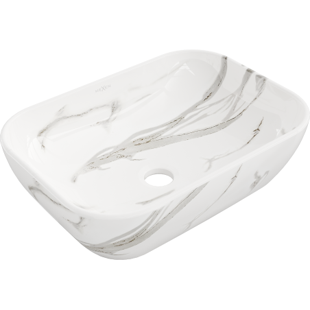 Mexen Rita countertop washbasin 45 x 32 cm, white stone - 21084584