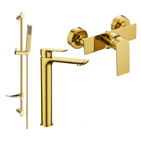 Mexen Alfa DF02 shower set, Gold - 745714DF02-50