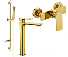 Mexen Alfa DF02 shower set, Gold - 745714DF02-50