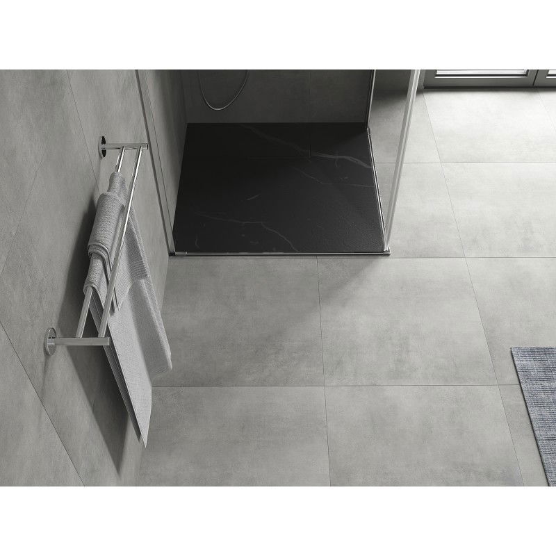 Mexen Hugo square shower tray SMC 90 x 90 cm, black stone - 42759090
