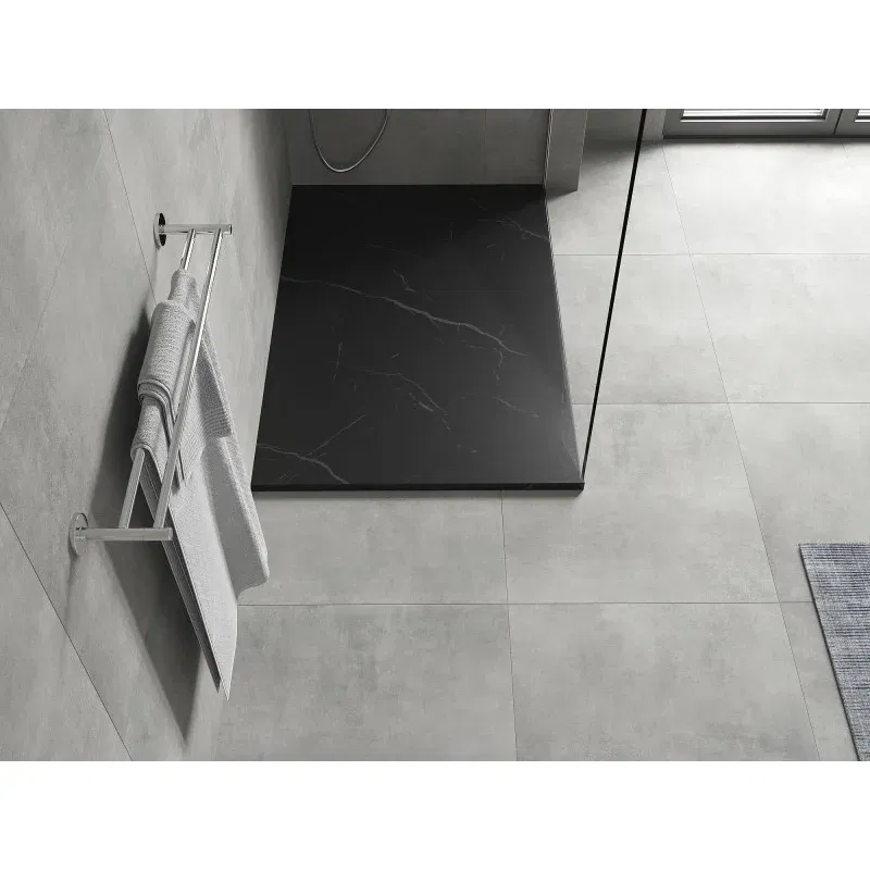 Mexen Hugo rectangular shower tray SMC 100 x 80 cm, black stone - 42758010