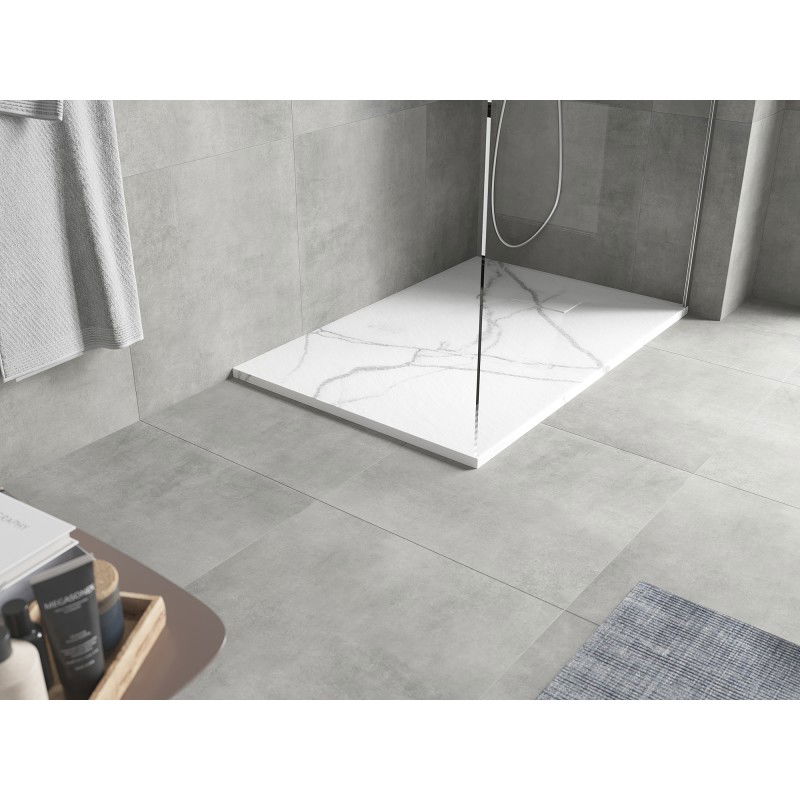 Mexen Hugo rectangular SMC shower tray 120 x 90 cm, white stone - 42159012