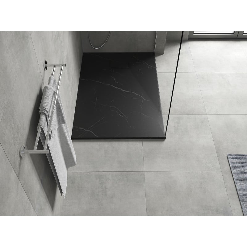Mexen Hugo rectangular SMC shower tray 120 x 90 cm, black stone - 42759012