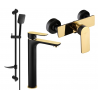 Mexen Alfa DF62 shower set, Black/Gold - 745714DF62-75
