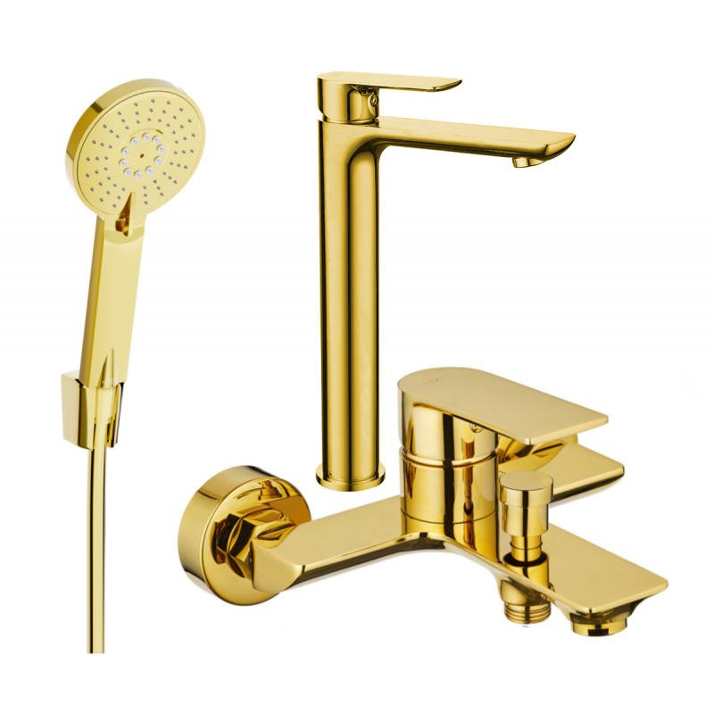 Mexen Alfa R40 bathtub set, Gold - 745713R40-50