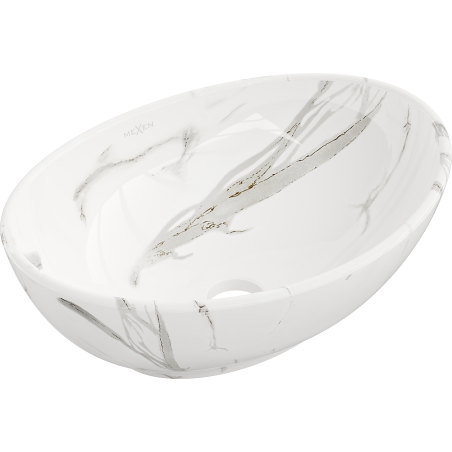Mexen Elza countertop washbasin 40 x 33 cm, white stone - 21014082