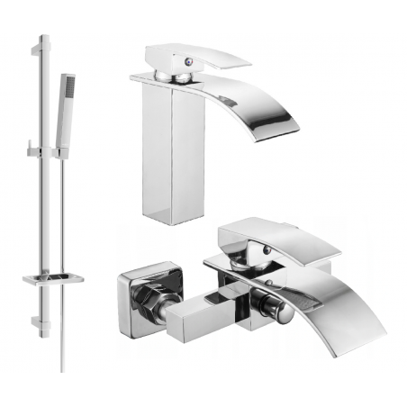 Mexen Aries DQ77 bathtub set, Chrome - 744803DQ77-00