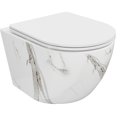 Mexen Lena Rimless WC Bowl with Soft-Close Slim Seat, Duroplast, White Stone - 30224094