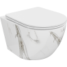 Mexen Lena Rimless Toilet Bowl with Soft-Close Slim Seat, Duroplast, White Stone - 30224094