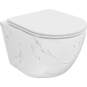 Mexen Lena rimless toilet bowl with slow-closing slim seat, duroplast, white stone - 30224093