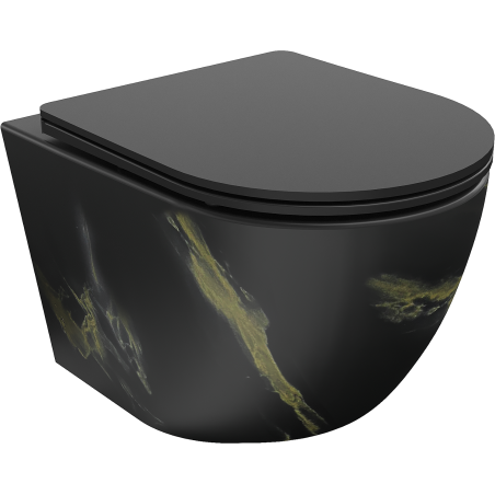 Mexen Lena Rimless WC bowl with slim soft-close seat, duroplast, black stone - 30224098