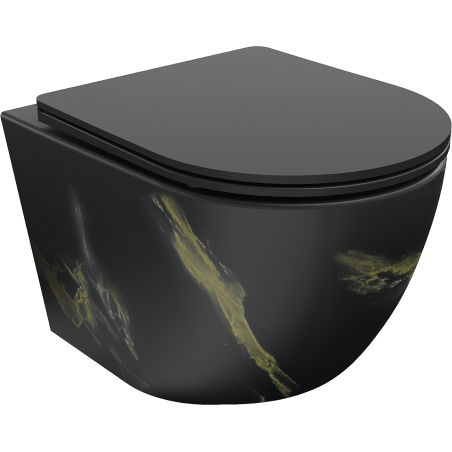 Mexen Lena Rimless WC Bowl with Soft-Close, Slim Duroplast Seat, Black Stone - 30224098