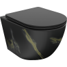 Mexen Lena Rimless WC bowl with slim soft-close seat, duroplast, black stone - 30224098