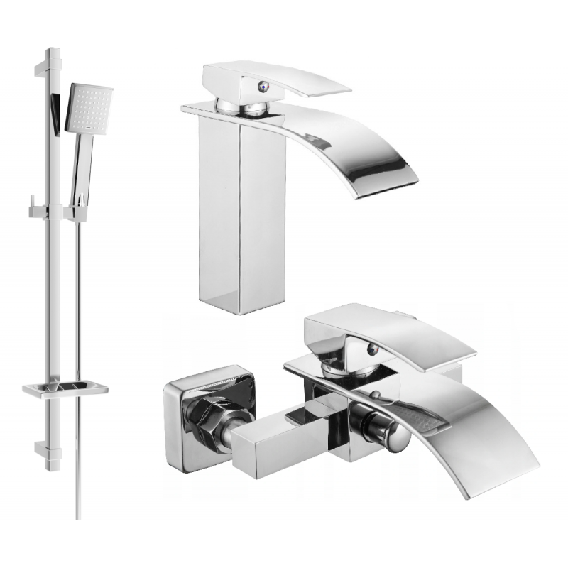 Mexen Aries DQ45 bath set, chrome - 744803DQ45-00