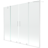 Mexen Velar Duo Sliding Bath Screen 2-Panel 190 x 150 cm, Transparent, White - 896-190-000-02-20