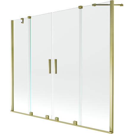 Mexen Velar Duo 2-wing Sliding Bath Screen 190 x 150 cm, Transparent, Gold - 896-190-000-02-50