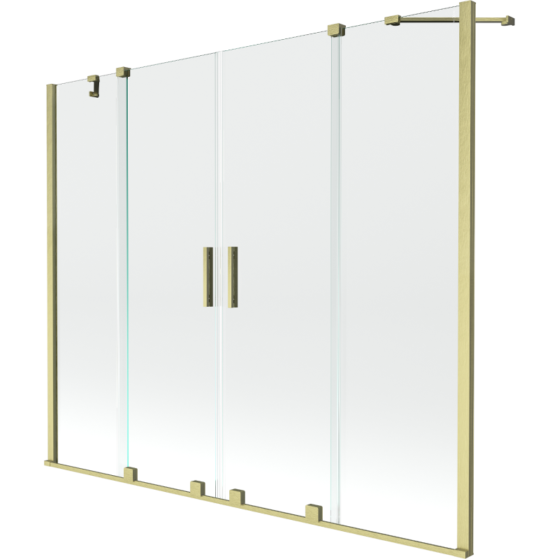 Mexen Velar Duo 2-panel sliding bath screen 190 x 150 cm, transparent, brushed gold - 896-190-000-02-55