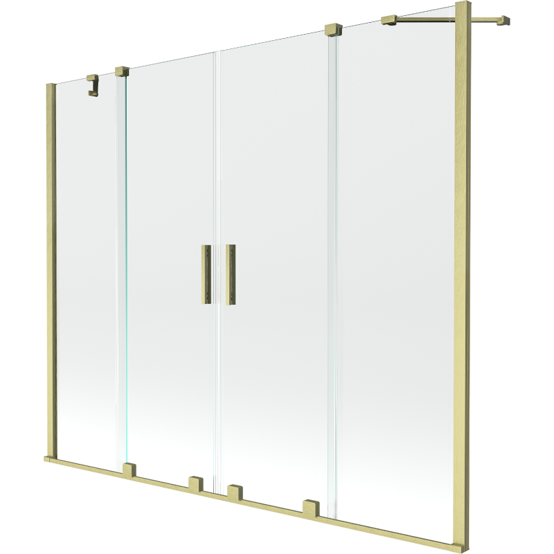 Mexen Velar Duo 2-panel sliding bathtub screen 190 x 150 cm, transparent, brushed gold - 896-190-000-02-55