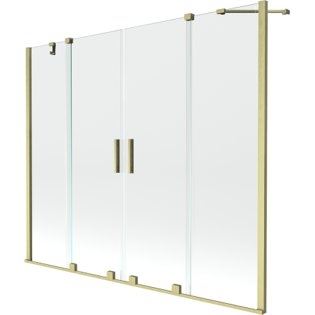 Mexen Velar Duo 2-panel sliding bath screen 190 x 150 cm, transparent, brushed gold - 896-190-000-02-55