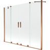 Mexen Velar Duo sliding bath screen 2-door 190 x 150 cm, transparent, pink gold - 896-190-000-02-60