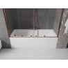 Mexen Velar Duo 2-panel sliding bath screen 190 x 150 cm, transparent, rose gold - 896-190-000-02-60