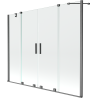 Mexen Velar Duo 2-panel Sliding Bath Screen 190 x 150 cm, Transparent, Brushed Gun Gray - 896-190-000-02-66