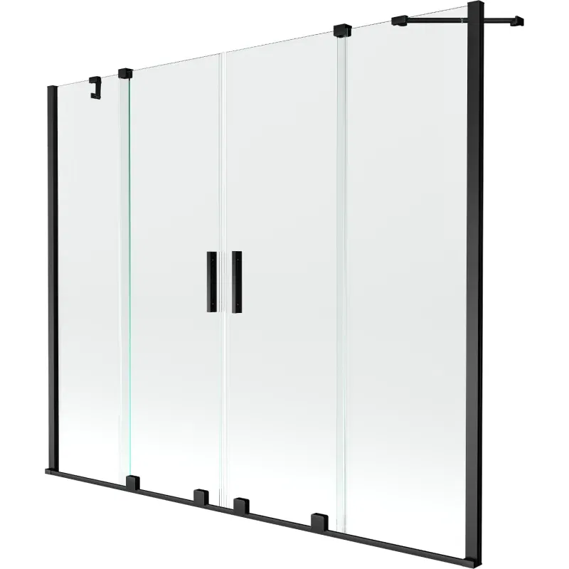 Mexen Velar Duo 2-panel sliding bath screen 190 x 150 cm, transparent, black - 896-190-000-02-70