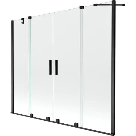 Mexen Velar Duo 2-panel sliding bath screen 190 x 150 cm, transparent, black - 896-190-000-02-70