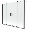 Mexen Velar Duo 2-wing Sliding Bathtub Screen 190 x 150 cm, Transparent, Black - 896-190-000-02-70