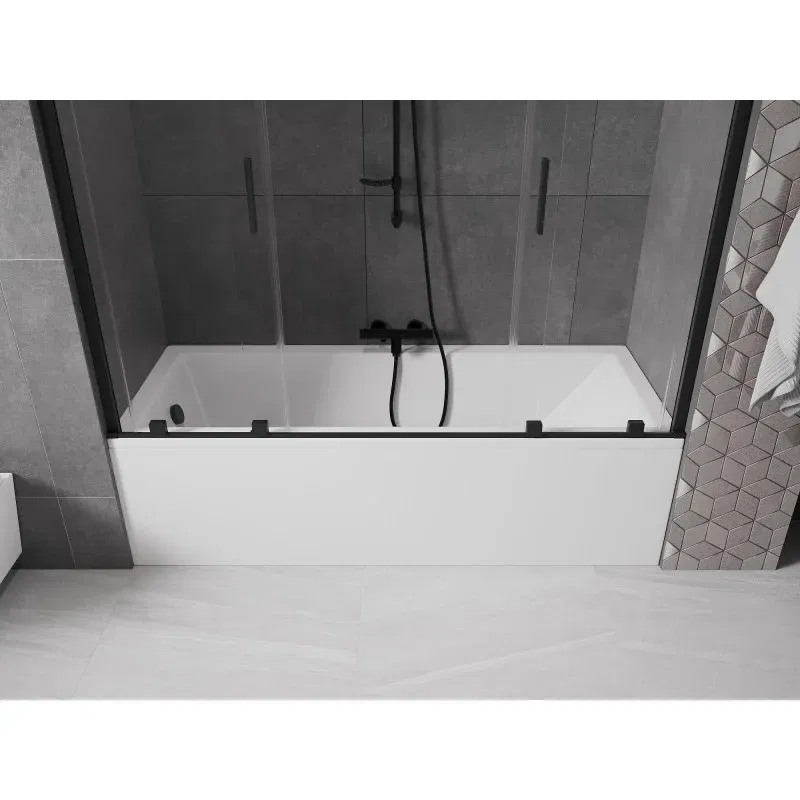 Mexen Velar Duo 2-panel sliding bath screen 190 x 150 cm, transparent, black - 896-190-000-02-70