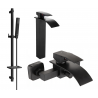 Mexen Aries DQ77 bath set, black - 744813DQ77-70