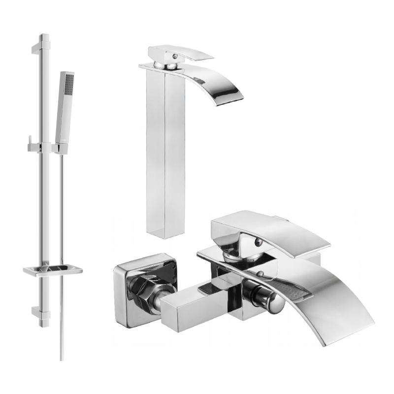 Mexen Aries DQ77 bathtub set, Chrome - 744813DQ77-00