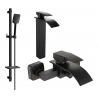 Mexen Aries DQ62 bathtub set, Black - 744813DQ62-70