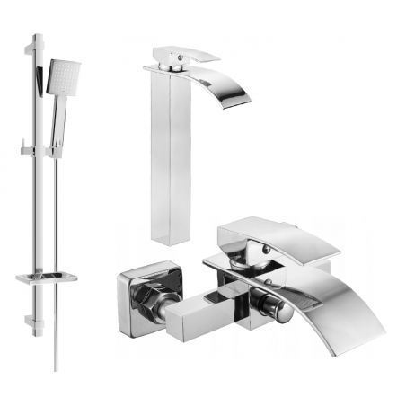 Mexen Aries DQ45 bathtub set, Chrome - 744813DQ45-00