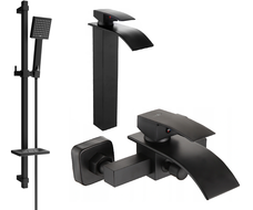 Mexen Aries DQ45 bathtub set, Black - 744813DQ45-70