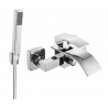 Mexen Aries R77 bathtub mixer tap with shower head, Chrome - 74483R77-00