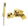 Mexen Aries R77 Bath Tap with Shower Set, Gold - 74483R77-50