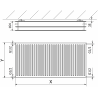 Mexen CH30 Hygiene panel radiator 900 x 2200 mm, side connection, 4541 W, white - W430H-090-220-00