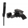 Mexen Aries R77 bath faucet with shower set, black - 74483R77-70